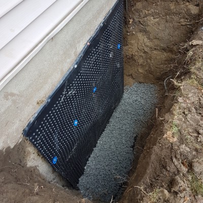 Drainage board installation