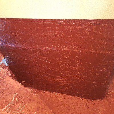 Heat foundation and 1st waterproofing coating